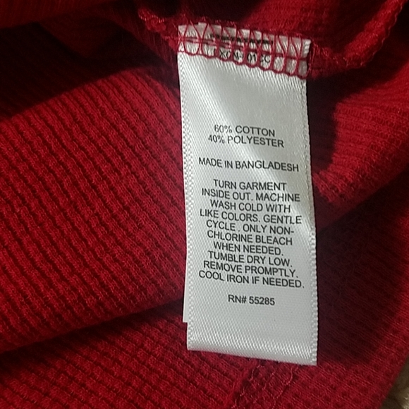 Express red crew neck waffle weave long sl… - Picture 5 of 7